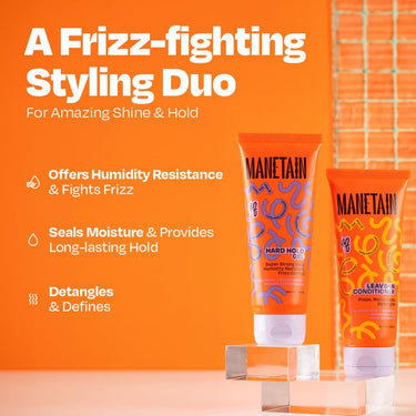 MANETAIN Hydrate & Hold Curl Kit | Leave-in Conditioner 100ml & Hard Hold Gel 100ml for Curly Hair | Long-Lasting Definition, Frizz Control & Moisture for All Hair Types | Vegan, Paraben-Free, CG-Friendly Styling Duo